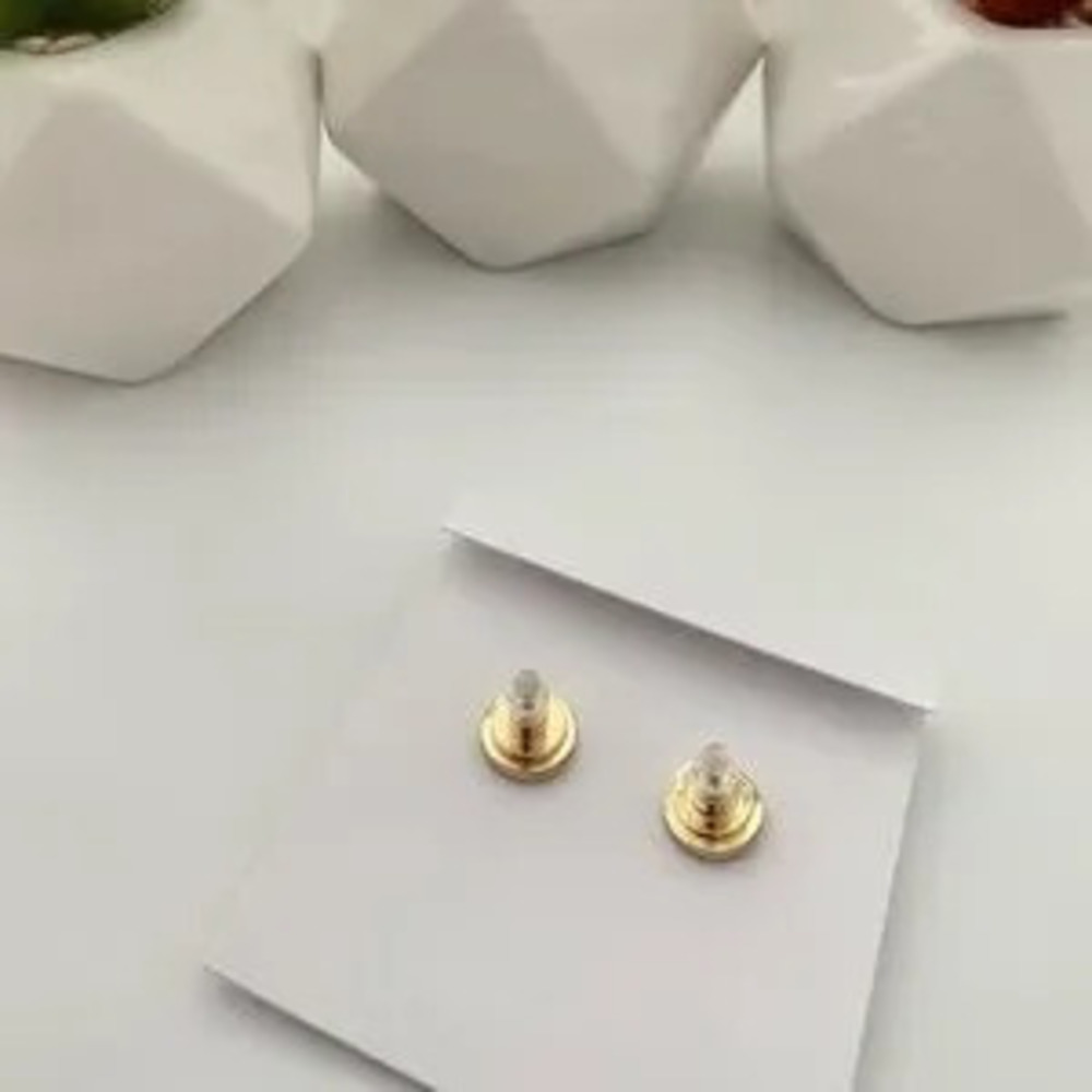 TORY BURCH White heart logo earrings